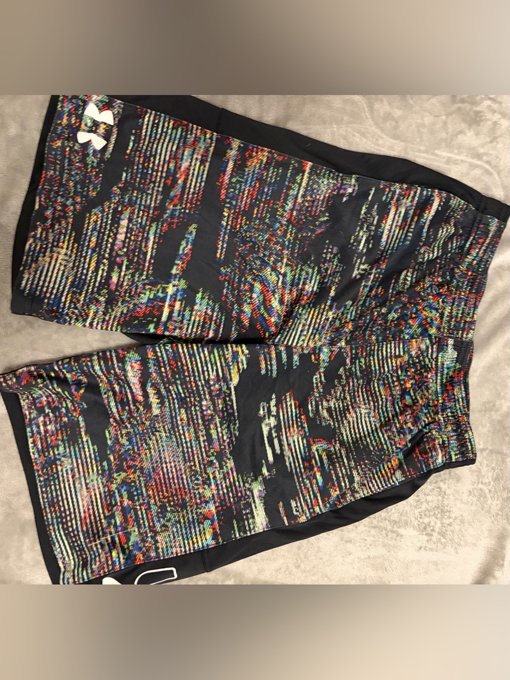 Boys Armour Black Multicolor shorts